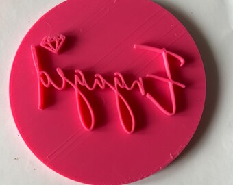 Sello de fondant Engaged / Sello de galleta para decoración de cupcakes, glaseado y pasteles