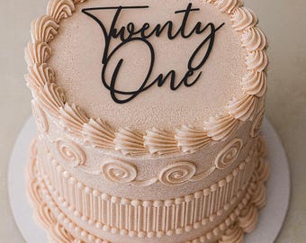 Adorno para tarta de cumpleaños de cualquier edad, adorno vintage para tarta, adorno para tarta de veintiún años, decoración de cumpleaños para cualquier edad, adorno para tarta