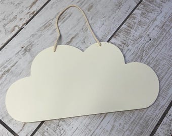 Decoración colgante de nube de madera – Letrero para manualidades DIY de 34,5 cm