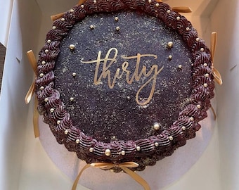 Decoraciones para pastel de cumpleaños número 30, adorno para pastel de treinta, elección de color, fiesta de cumpleaños, hola 30, cualquier edad, cualquier número