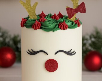 Ensemble de décoration de gâteau de Noël renne, décoration de gâteau de Noël, décoration de Noël, décoration de renne, breloque pour gâteau de Noël, décoration de Noël