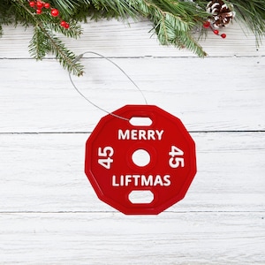 Merry Liftmas Bodybuilding Christmas Ornament - Perfect for Weightlifters - Decorative Holiday Ornament - Made in The USA!