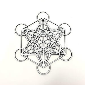 Glow in the Dark Metatron&#39;s Cube - Sacred Geometry Wall Art