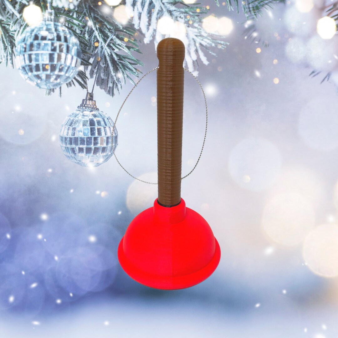 Toilet Plunger Christmas Ornament - Funny Christmas Decorative Holiday ...