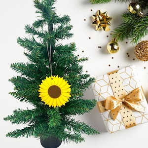 Adorno navideño de girasol - Decoración de flores de árbol de Navidad - Adorno decorativo de vacaciones - Hecho en los EE. UU.
