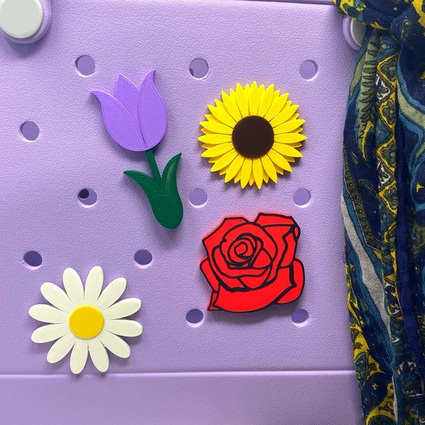 BOGLETS - Flower Charms - Kompatibel mit allen Gummi-Einkaufstaschen - Dekorativer Anhänger - Made in USA