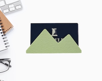 Mountain Silhouette Design Business Card Holder Display | Stylishly Display Business Cards & Decorate Office Desks