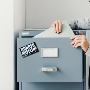 Dunder Mifflin Magnet - Perfect for Fans of The Office - Raised 3D Lettering Provides Premium Look & Feel
