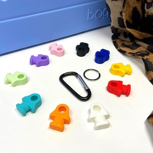 BOGLETS - Accesorios para soporte de mosquetón - Compatible con todas las bolsas de goma - Accesorios decorativos y organizadores - Fabricado en EE. UU.