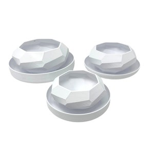Juego de 3 jardineras autorriegadas con diseño de bloque en espiral - Maceta de interior / exterior para suculentas, flores o hierbas - S / M / L Set