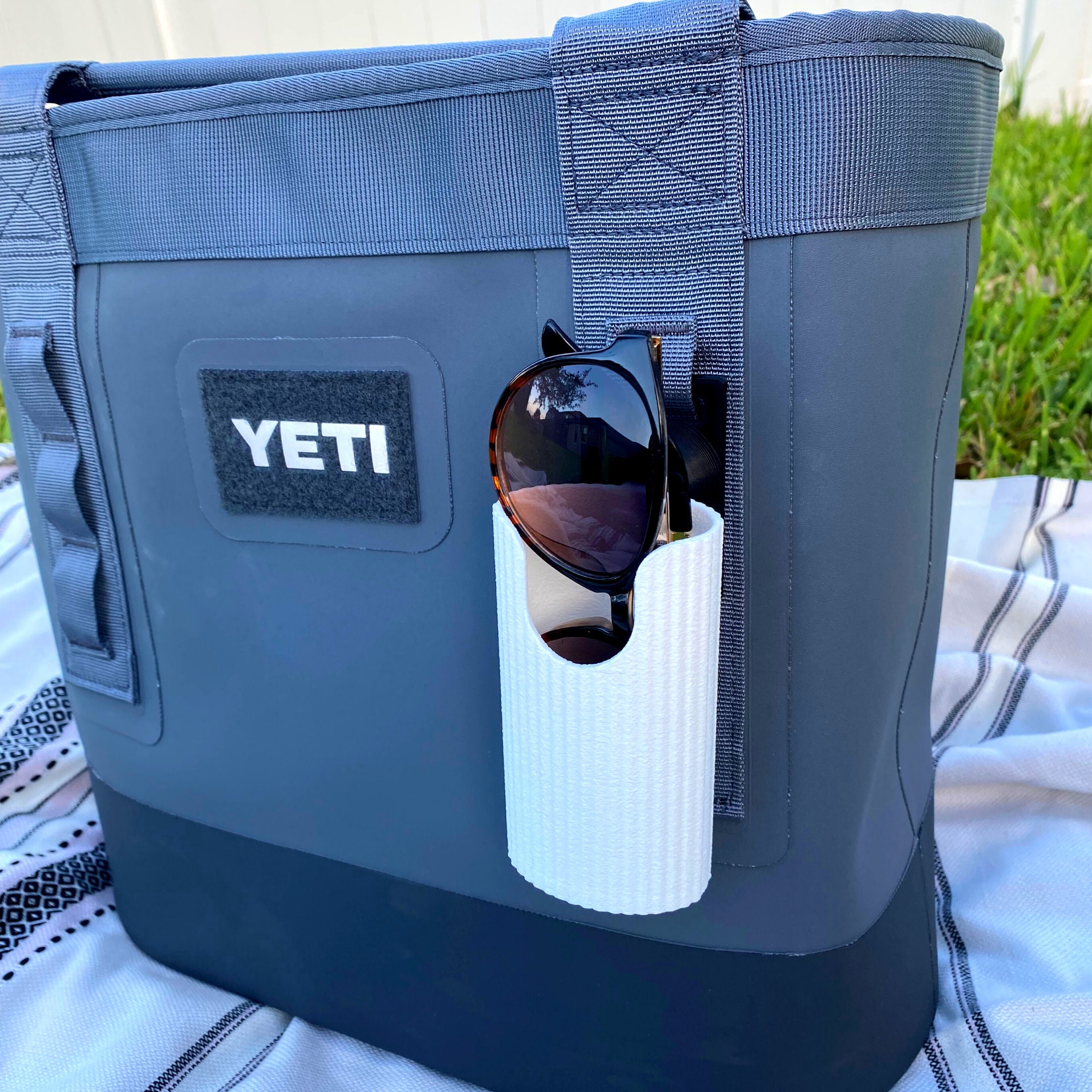 Sunglasses Holder Attachment Compatible with Soft Yeti Coolers & Backpacks with Straps - Holds Your Sunglasses in Place - Made in USA!