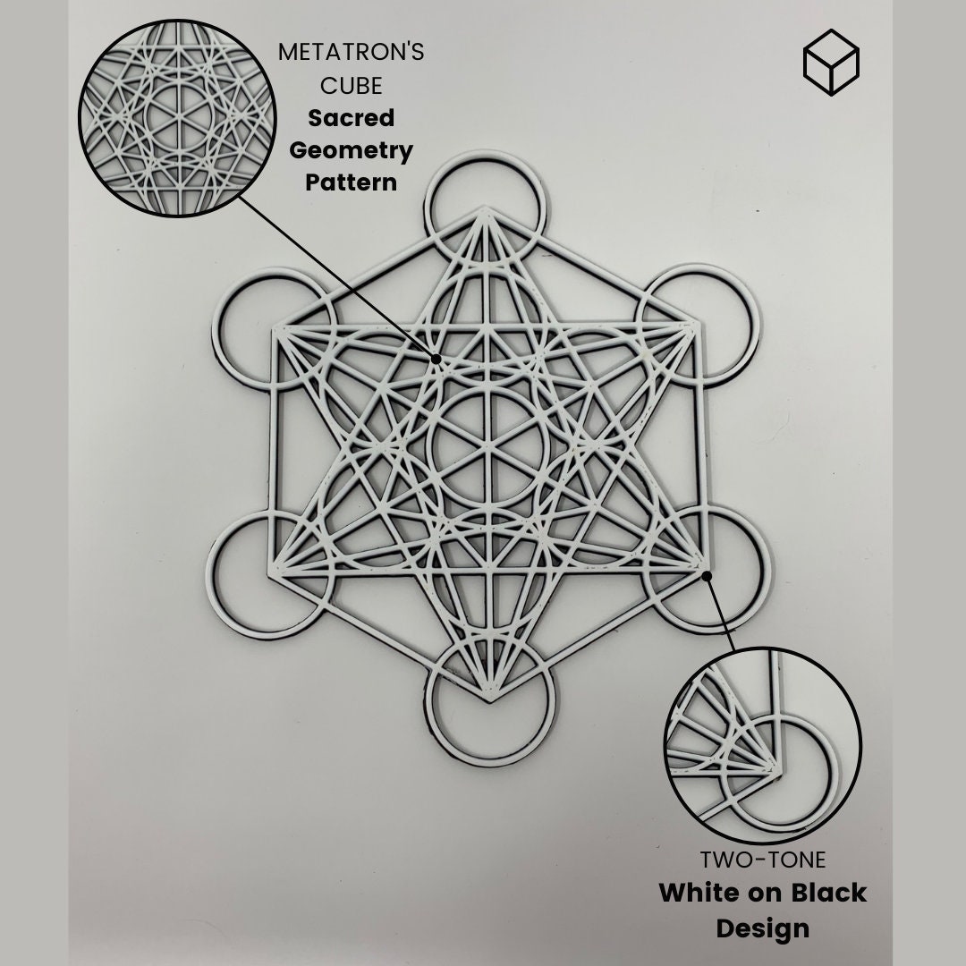 Sacred Geometry Wall Art Set - Flower of Life & Metatron's Cube - Etsy