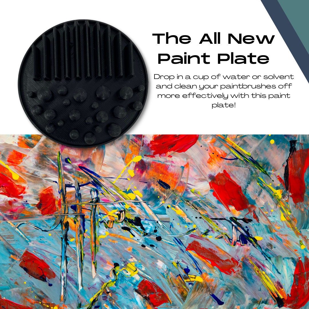 Mini Paint Plate Paintbrush Cleaner Disc 2-pack Drop in a Cup of Water &  Keep Paint Brushes Clean 