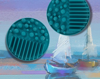 Mini Paint Plate Paintbrush Cleaner Disc 2-Pack - Drop in a Cup of Water & Keep Paint Brushes Clean - For Water-Based Mediums