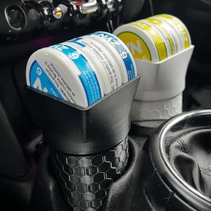 Car Can Cup Holder Compatible with Zyn Pouch Cans | Screw Top Version Holds Up to 6 Cans | Tin Can Storage Cupholder
