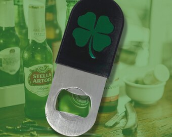 Saint Patricks Day Lucky Shamrock Bottle Opener - Decorative Shamrock Four Leaf Clover Bottle Opener