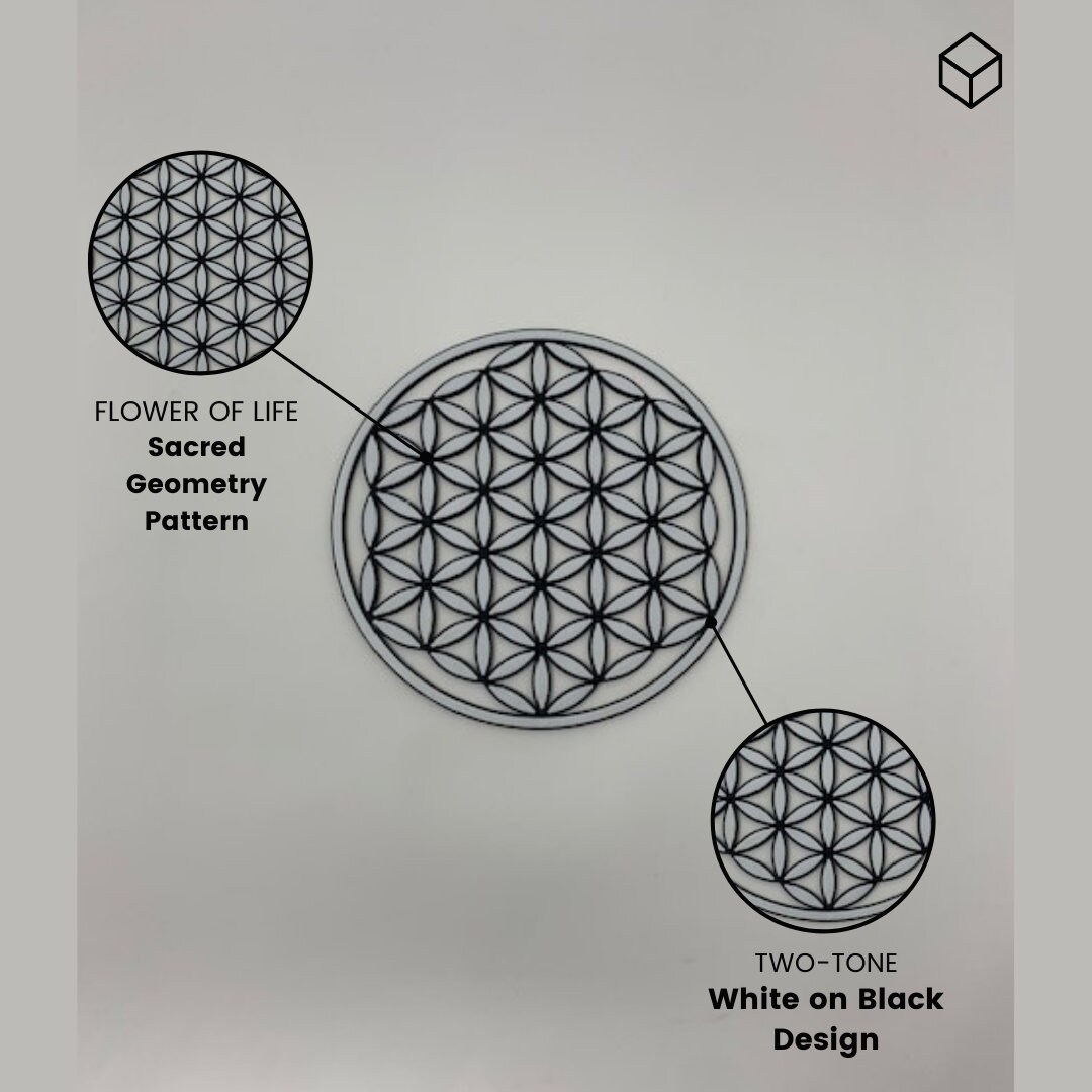 Sacred Geometry Wall Art Set - Flower of Life & Metatron's Cube - Etsy