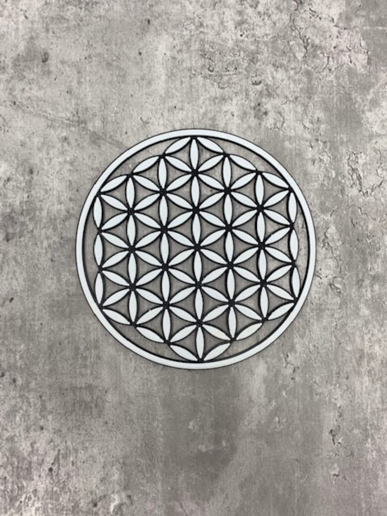 Sacred Geometry Wall Art Set - Flower of Life & Metatron's Cube - Etsy