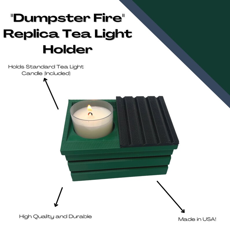 Dumpster Fire Tea Light Candle Holder Funny Dumpster Replica Etsy