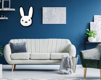 Bad Bunny Wall Sign - Blanco y Negro - Made in the USA