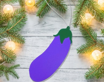 Eggplant Emoji Christmas Ornament - Perfect Holiday Decoration or Gag Gift - Decorate your Christmas Tree with the Iconic Eggplant Emoji!