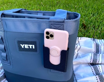 Phone Holder Attachment Compatible with Soft Yeti Coolers & Backpacks with Straps - Holds Your Phone in Place - Made in USA!