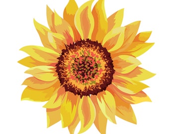 Sunflower PNG, Sublimation print digital download, SVG, JPEG