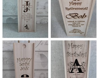 Personalised Bottle Box ~ Whisky Wine Gin Vodka Rum ~ Any Occasion