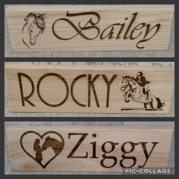 Personalised Horse Pony Stable Name Plaque ~ 12 designs