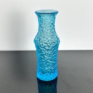 Blue Art Glass Vase by Vaclav Hanus Harrachov Czech Vintage Mid Century Bohemian Retro 1965s