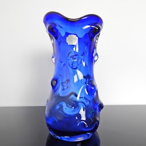 VINTAGE Napochim Vase, Sicilia-Cristal Italy, Murano Style Art Glass, Heavy Italian Decor 1960s