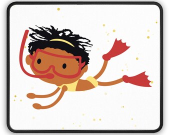 Snorkeling Fun Mouse Pad - Playful Ocean Lifestyle Desk Decor