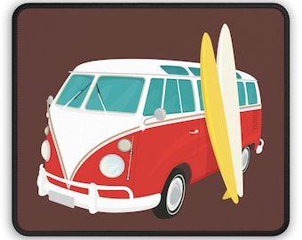 Surf Van Mouse Pad - Coastal Road Trip Desk Decor