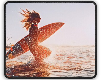Surf Run Mouse Pad - Ocean Freedom Desk Decor for Surf Lifestyle