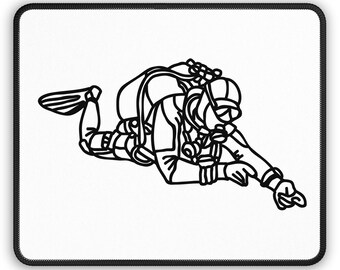 Diving Exploration Mouse Pad - Minimal Ocean Depth Desk Decor