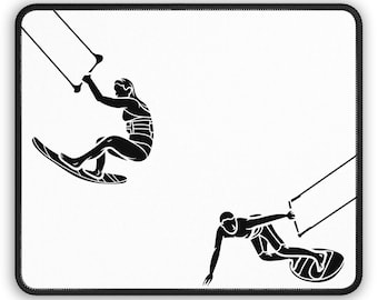 Kitesurf Line Art Mouse Pad - Wind and Water Lifestyle Desk Decor