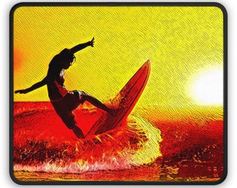 Surf Sunset Mouse Pad - Ocean Escape Desk Decor for Surf Lifestyle