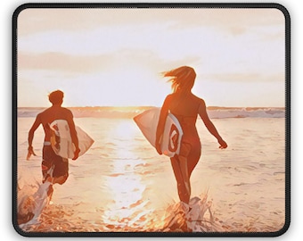 Surf Together Mouse Pad - Ocean Escape Lifestyle Desk Decor