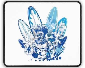 Surf Warrior Mouse Pad - Ocean Power Desk Decor for Surf Lifestyle