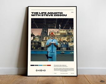 The Life Aquatic with Steve Zissou / Wes Anderson / Digital Download Minimalist Movie Poster (A4/A3/A2/24x36" etc.) - Vintage Retro Art,