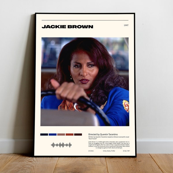 Jackie Brown / Quentin Tarantino / Digital Download Minimalist Movie Poster (A4/A3/24x36" etc) - Vintage Retro Art Print, Wall Art