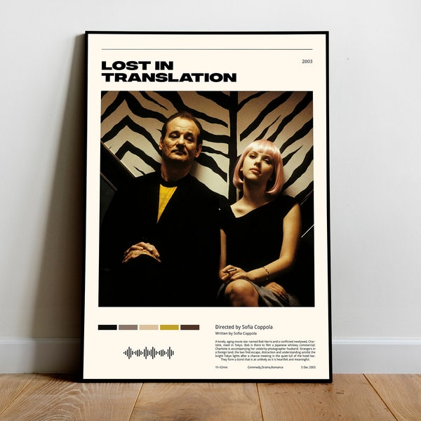 Lost in translation / Sofia Coppola / Digital Download Minimalist Movie Poster (A4/A3/A2/24x36" etc.) - Vintage Retro Art, Wall Art