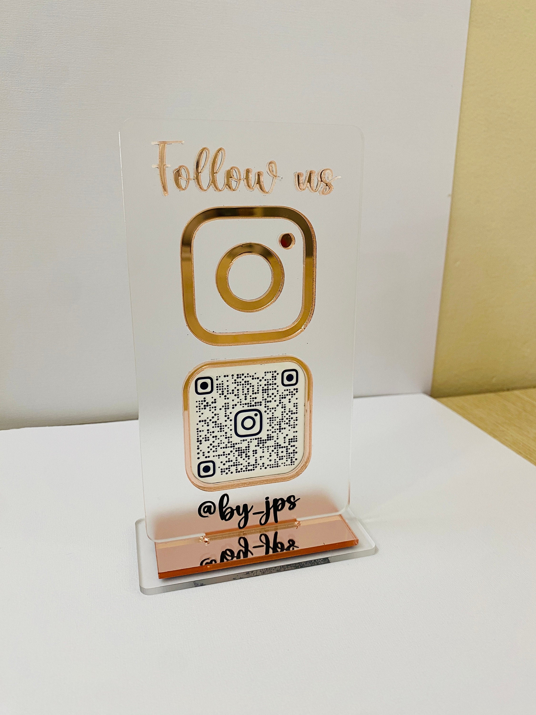 Acrylic Instagram Social Sign With QR Code Payments Señal De - Etsy