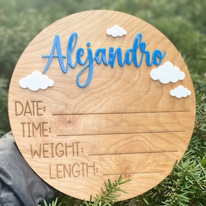 Cartel de madera,Baby wood announcements, letrero en madera para bebe, Baby wood sign,Baby acrylic name,wood sign baby room,room decoration
