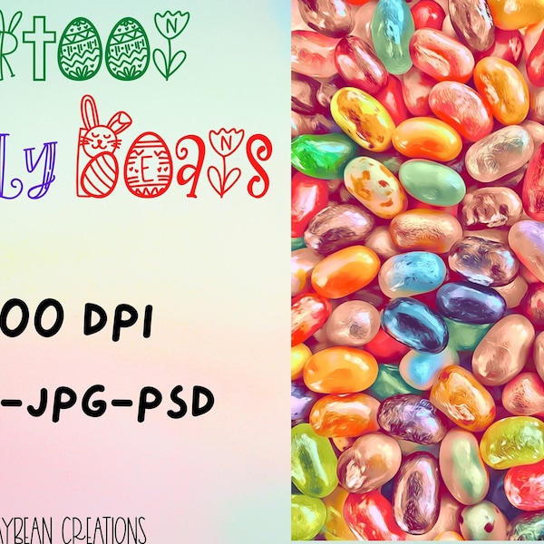 Cute Cartoon Jelly Beans - PNG, JPG, PSD