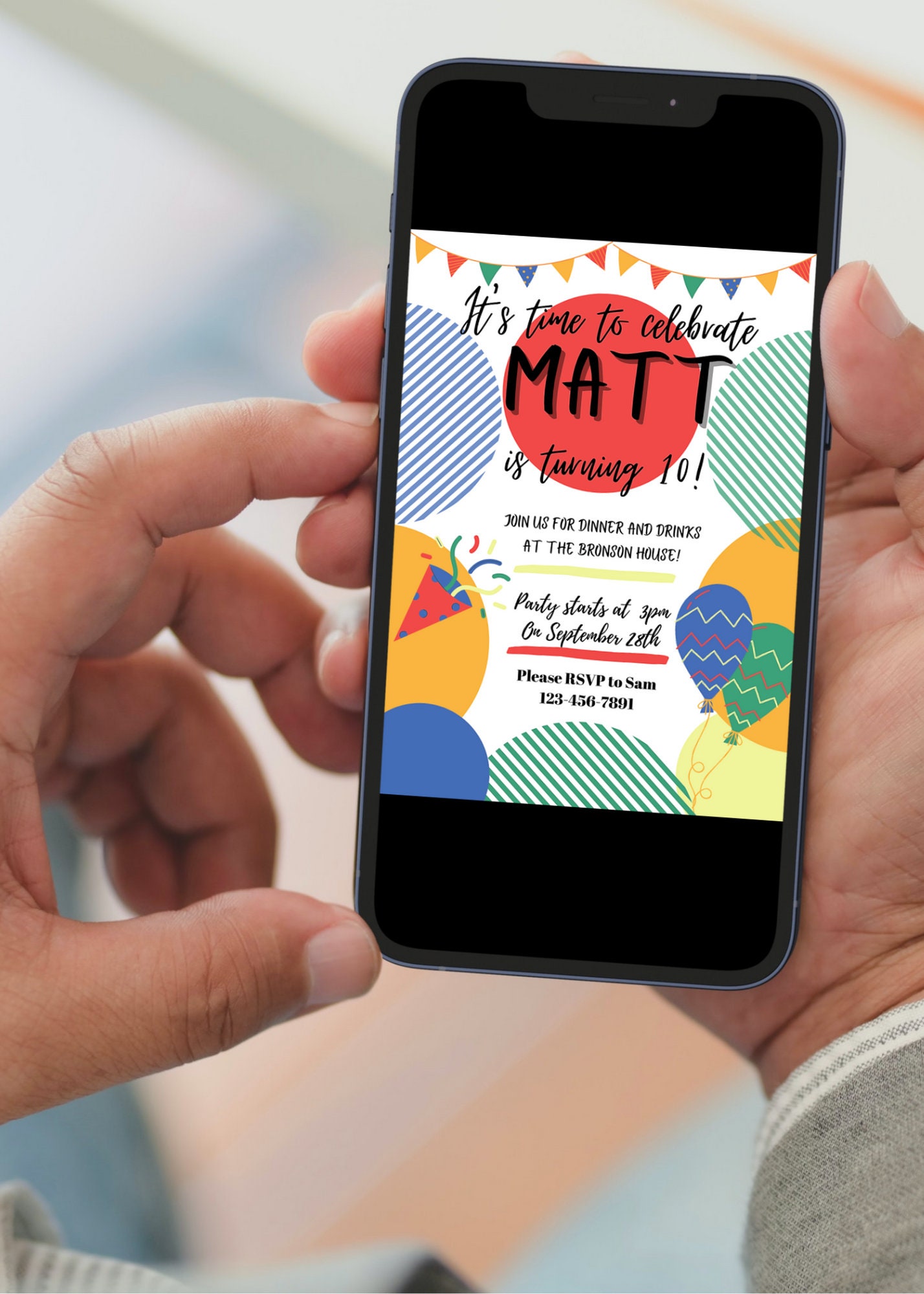 Fun Colorful Birthday Invitation Template - Etsy