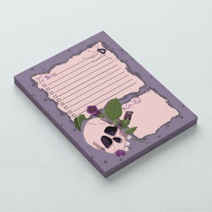 Witchy To Do List Notepad | Salem Inspired Planner Pad | Gothic Cute Stationery | 4.25 x 5.5 Notepad