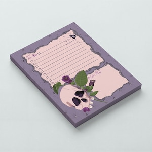 Witchy To Do List Notepad | Salem Inspired Planner Pad | Gothic Cute Stationery | 4.25 x 5.5 Notepad