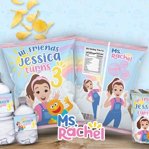 Fully Editable Ms Rachel Party Favors \ Ms Rachel Digital / Ms Rachel Chip Bags /Ms Rachel Digital Party Favors / Ms Rachel Party Favors