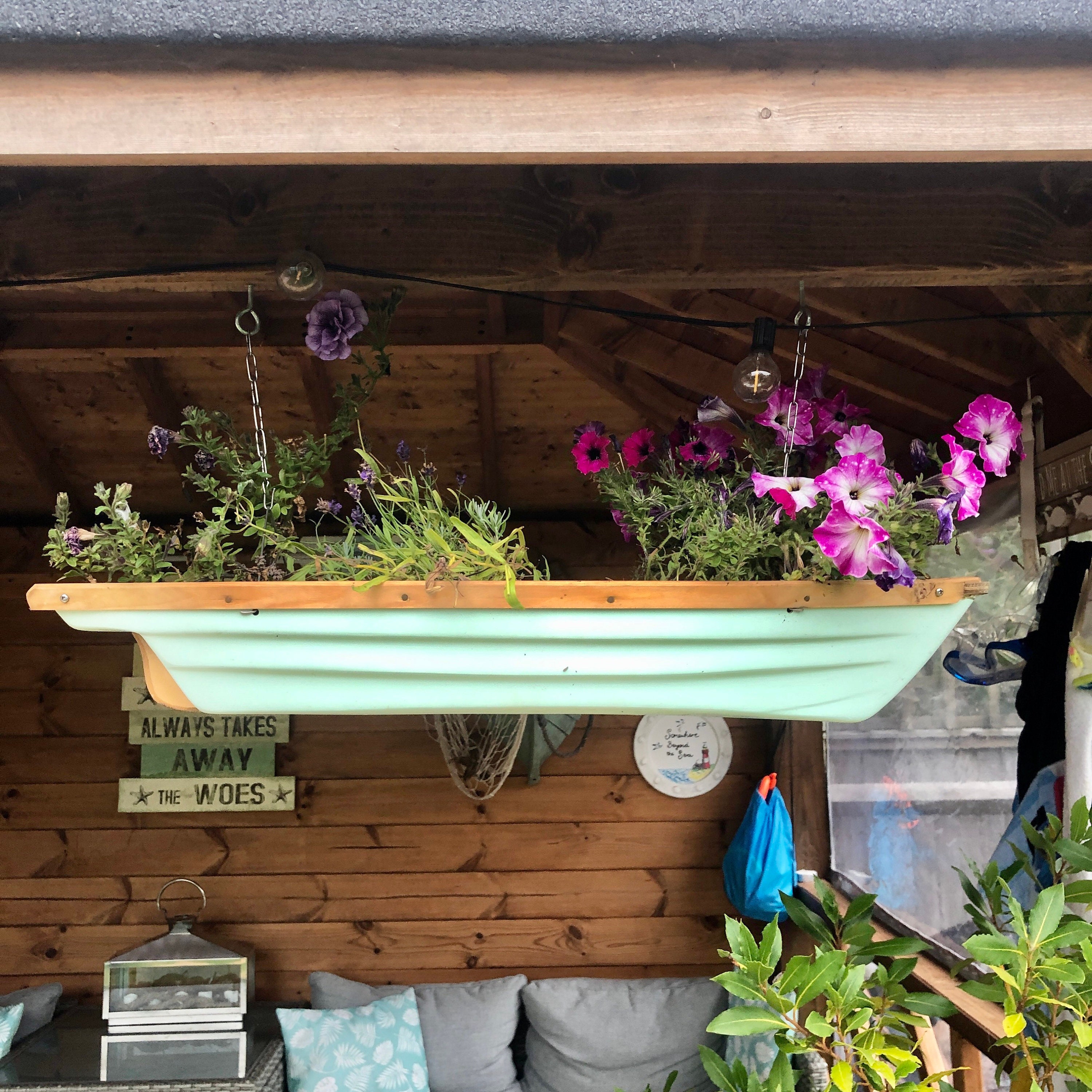 Boat Planter Flower Plantpot Nautical Decorunique Etsy